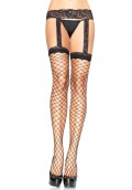 Fence Net Lace Top Stockings