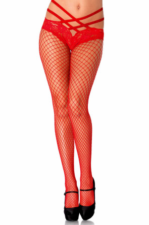 Val Industrial Net Tights Red