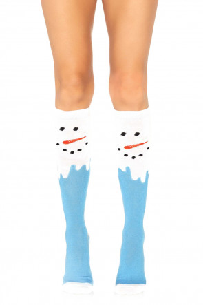 Snowman knee high socks