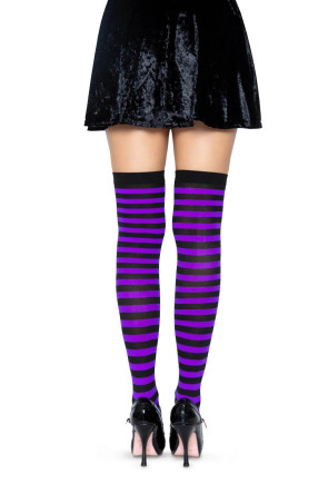 Cari Striped Stockings Purple